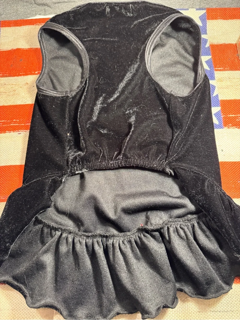 lululemon athletica Black Velvet Dog Dress with Pink Bow Accent